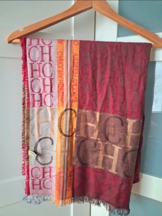 Foulard Carolina Herrera CH Marrón Rojo