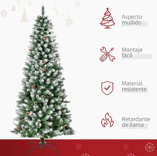 Árbol de Navidad 180cm con 630 Puntas y 37 Piñas