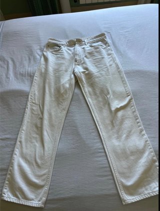 Pantalón Blanco Wide Leg Pull&Bear Talla 42