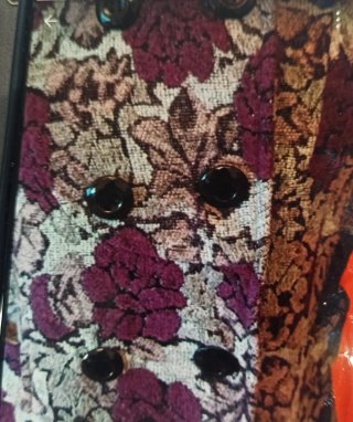 Cappotto donna grigio e viola con stampa