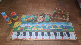 Lote Juguetes Bebé: Piano, Aro, Cuentas