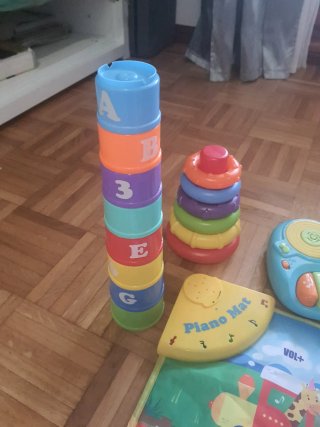 Lote Juguetes Bebé: Piano, Aro, Cuentas