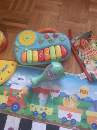 Lote Juguetes Bebé: Piano, Aro, Cuentas