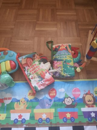 Lote Juguetes Bebé: Piano, Aro, Cuentas