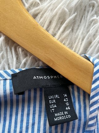 Blusa Rayas Azules Manga Campana