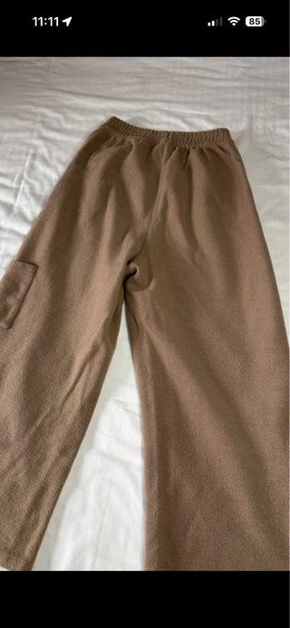 Pantalón ancho Reebok beige