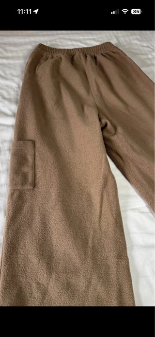 Pantalón ancho Reebok beige
