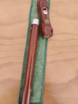 Flauta dulce madera marrón