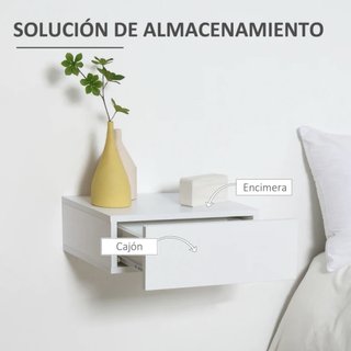 2 Mesitas Noche Flotantes con Cajón