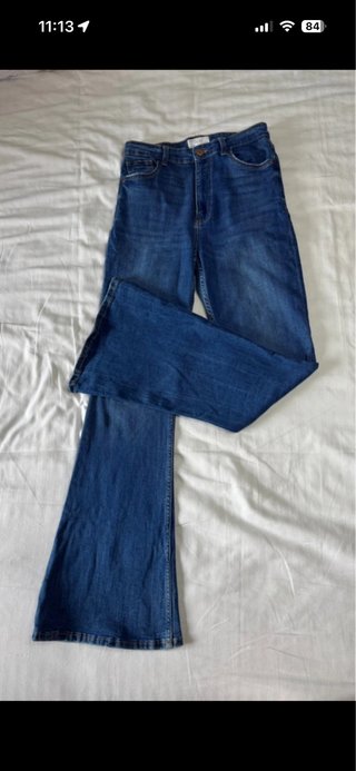 Pantalón campana Bershka azul