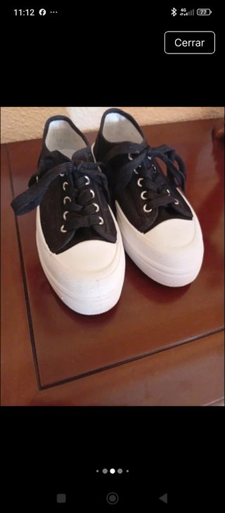 Zapatillas deportivas tipo converse negras y blanc