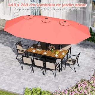 COSTWAY Sombrilla Grande Doble 470 x 280 cm