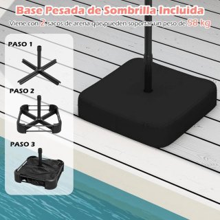 COSTWAY Sombrilla Grande Doble 470 x 280 cm