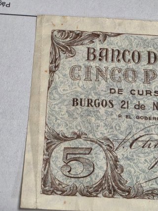 Billete 5 Pesetas Banco de España 1936