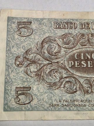 Billete 5 Pesetas Banco de España 1936