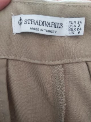 Pantalones anchos mujer beige