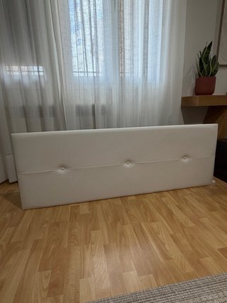 Cabecero Cama Matrimonio Piel Sintética Blanco