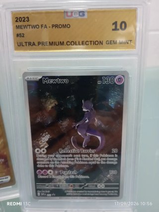 Mew EX y Mewtwo EX Gem Mint 10 las 3 cartas