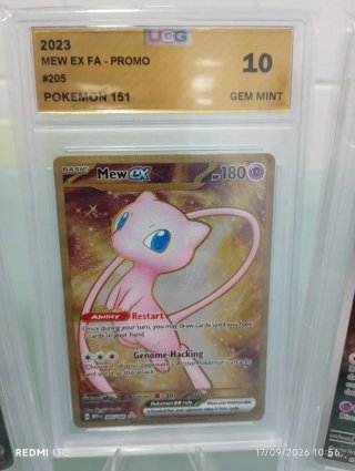 Mew EX y Mewtwo EX Gem Mint 10 las 3 cartas