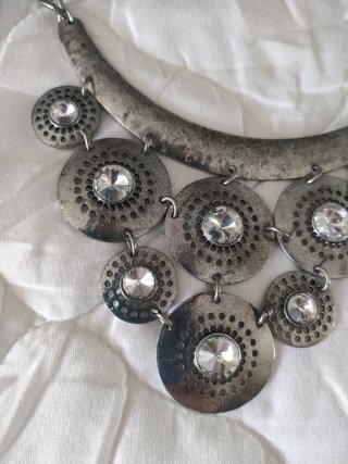 Collana bijoux donna con maglie e cerchi