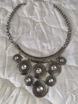 Collana bijoux donna con maglie e cerchi