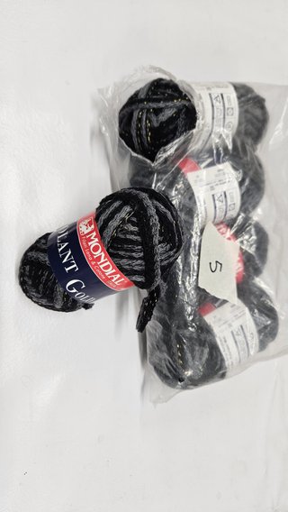 Lote 5 Ovillos Volant Gold Negro Gris Dorado