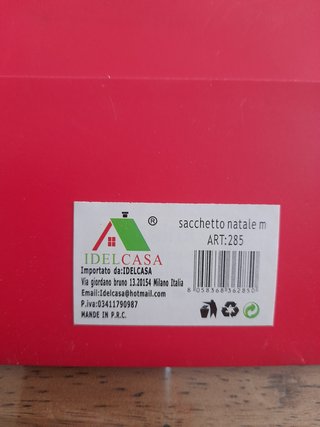 Sacchetto regalo Natale con Babbo Natale e renna