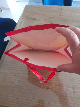 Sacchetto regalo Natale con Babbo Natale e renna