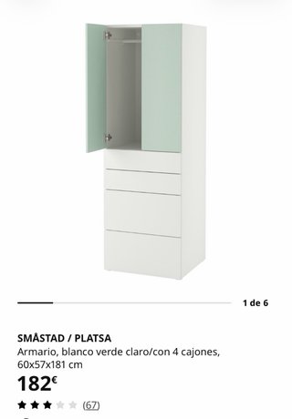 Armario infantil IKEA SMÅSTAD/PLATSA