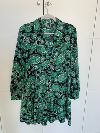 Vestido camisero estampado verde S