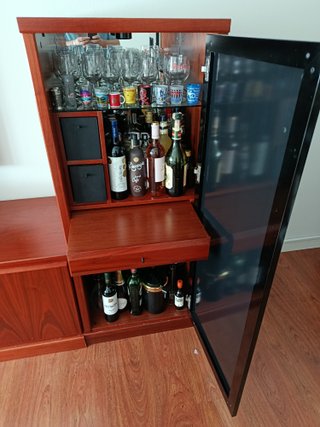 Botellero Mueble Bar Madera y Cristal