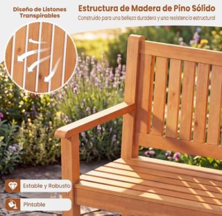 COSTWAY Banco Jardín para 3 Plazas