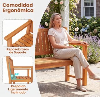 COSTWAY Banco Jardín para 3 Plazas