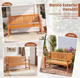 COSTWAY Banco Jardín para 3 Plazas