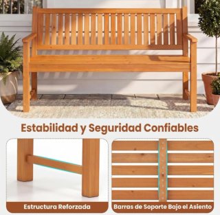 COSTWAY Banco Jardín para 3 Plazas