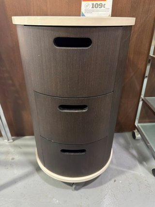 Mueble redondo wengue con ruedas