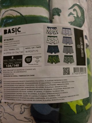 Nuevos Calzoncillos Basic Treasure Niños Talla M