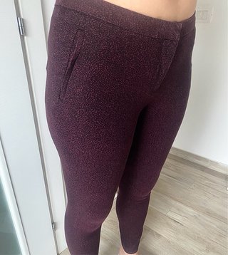 Pantaloni H&M fantasia puntinata bordeaux tg 40