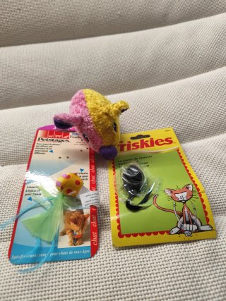 Pack 2 Juguetes para Gatos: Ratón y Pájaro