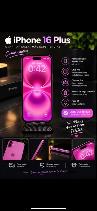iPhone 16 Plus Rosa