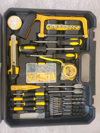Taladro Atornillador 2 Baterías + Kit Herramientas