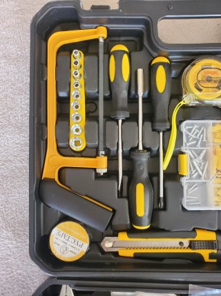Taladro Atornillador 2 Baterías + Kit Herramientas