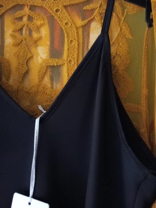 Vestido lencero negro talla U