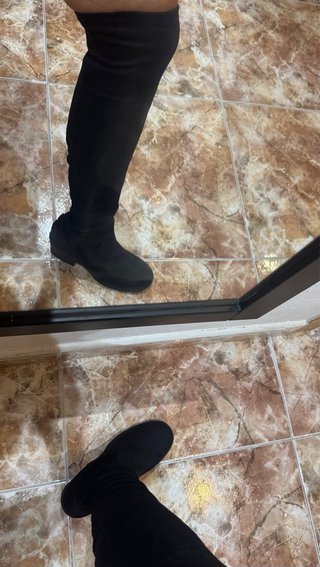 Botas altas elásticas negras