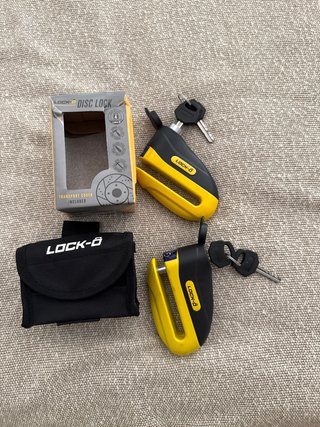 2 Candados Disco Lock-6 Amarillo/Negro