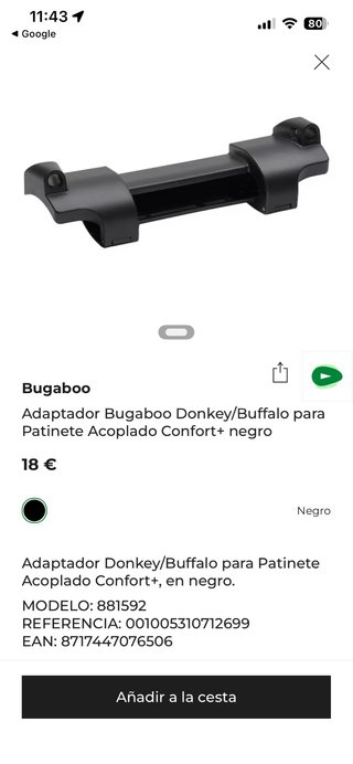 Adaptador patinete Bugaboo Donkey/Buffalo