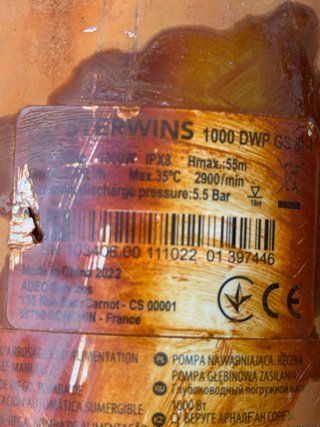 Bomba de agua sumergible 1000W Sterwins – Achique