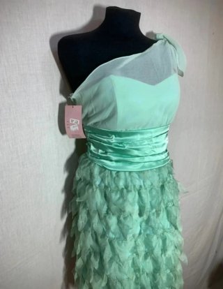 Vestido de fiesta verde agua