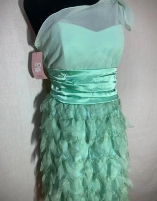 Vestido de fiesta verde agua