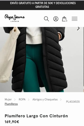 Plumas largo Pepe Jeans negro